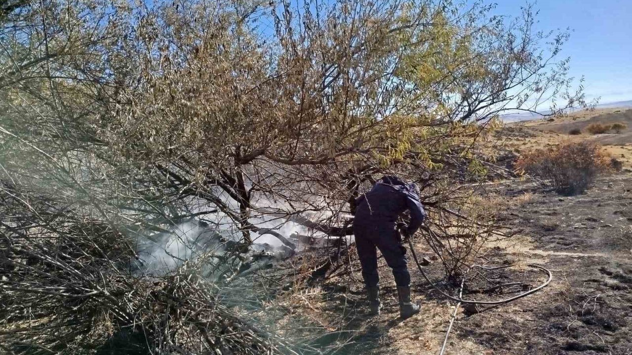 Arguvan Dolaylı Mahallesi’nde anız yangını