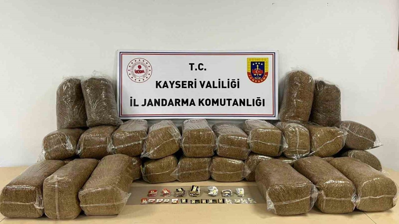 Kayseri’de 183 kilo bandrolsüz tütün ele geçirildi