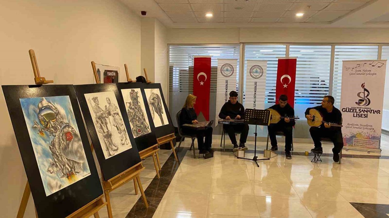 Antakya’da güzel sanatlar lisesi öğrencilerinden resim sergisi