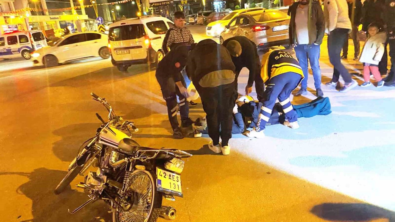 Konya’da otomobil ile motosiklet çarpıştı: 1 yaralı