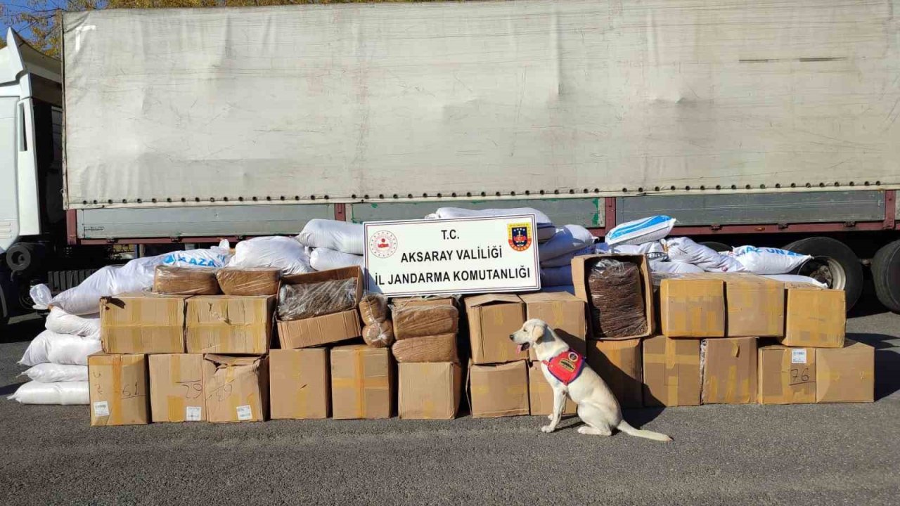 Tırın dorsesinde 1 ton 734 kilo kaçak tütün ele geçirildi