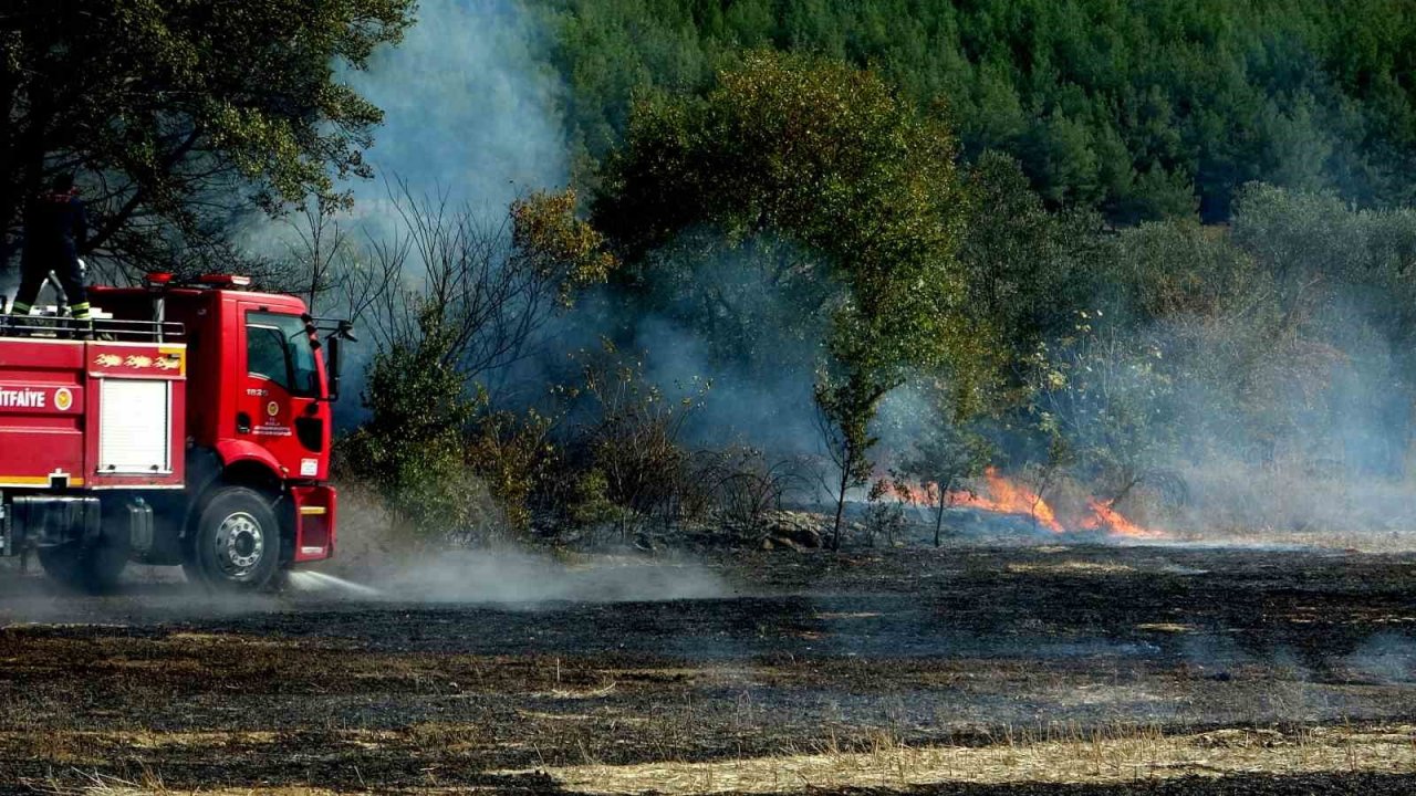 Yeniköy’de anız yangını hızlı müdahale ile söndürüldü