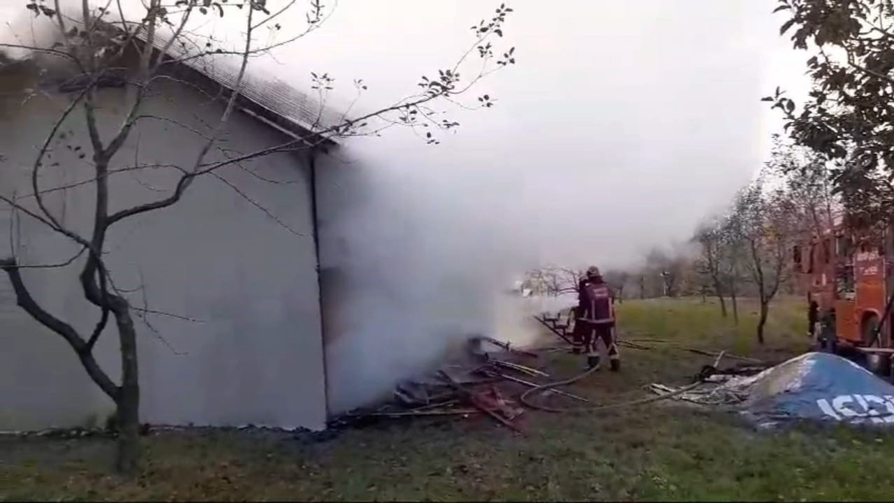 İnşaat halindeki bungalovda yangın