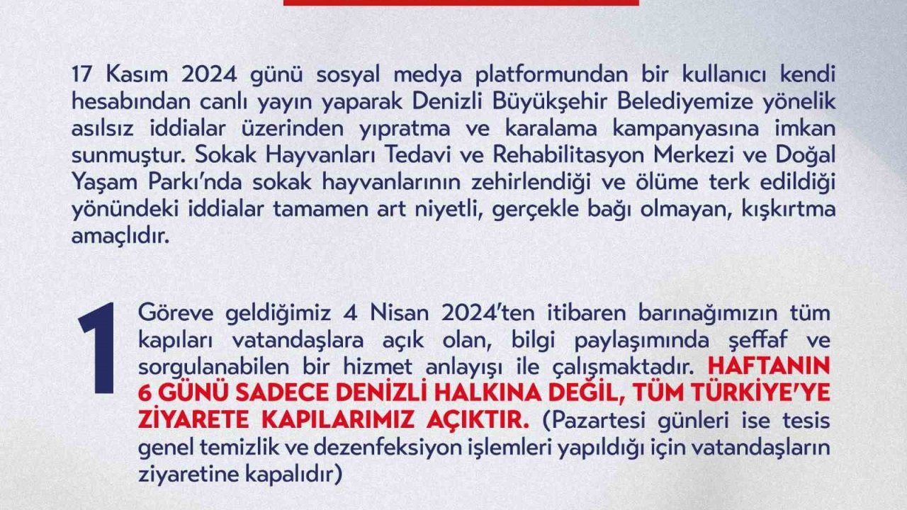 Denizli Büyükşehir Belediyesi; “Barınağımızın kapısı tüm Türkiye’ye açıktır”