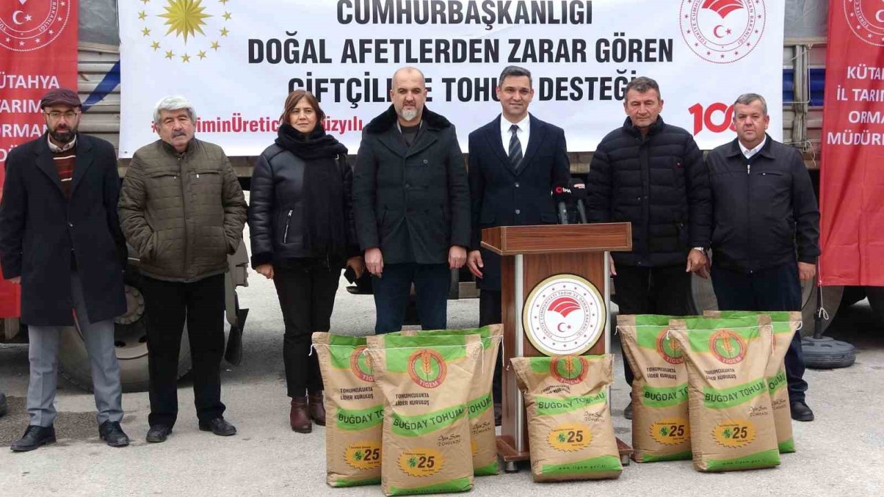 Kütahya’da doğal afetlerden zarar gören 301 üreticiye hububat tohumu desteği