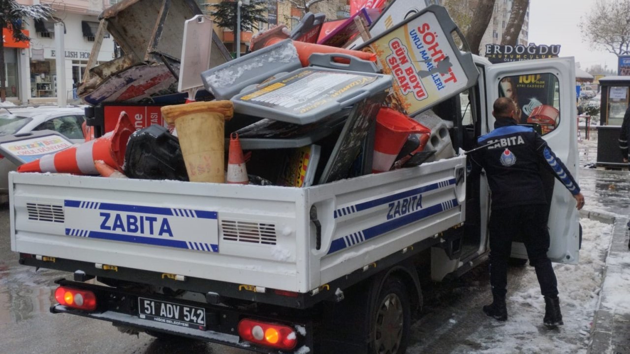 Niğde Belediyesi’nden kaldırım işgaline geçit yok