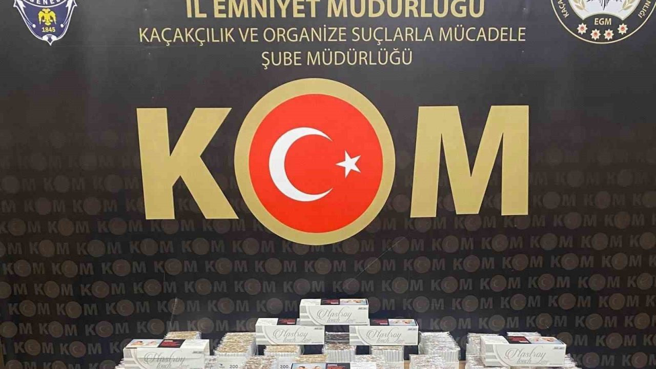 Gümüşhane’de kaçak tütünle doldurulmuş 6 bin 450 adet dolu makaron ele geçirildi