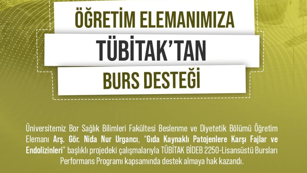 NÖHÜ öğretim elemanına burs desteği