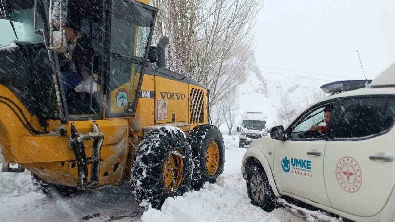 Yüksekova’da ekipler seferber oldu: Yolları kapanan köylerdeki 8 hastayı kurtardı