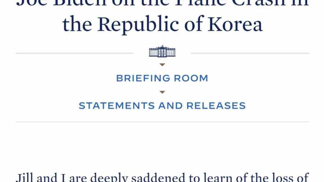 ABD Başkanı Biden’dan Güney Kore’deki uçak kazası ile ilgili açıklama: “Derin üzüntü duyuyoruz”