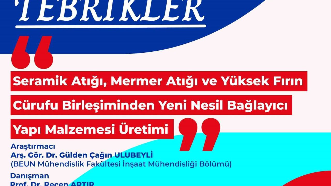 BEUN Mühendislik Fakültesi Öğretim Elemanının da yer aldığı proje patent almaya hak kazandı