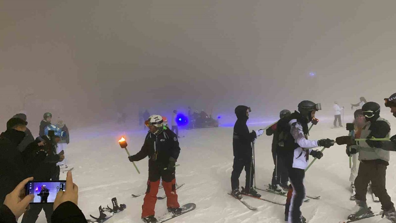 Yeni yıl coşkusunu Erciyes’te yaşadılar