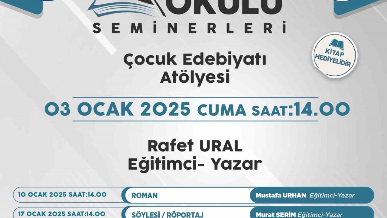 Talas’ın Yazar Okulu seminerlerinde bu hafta Rafet Ural konuk olacak