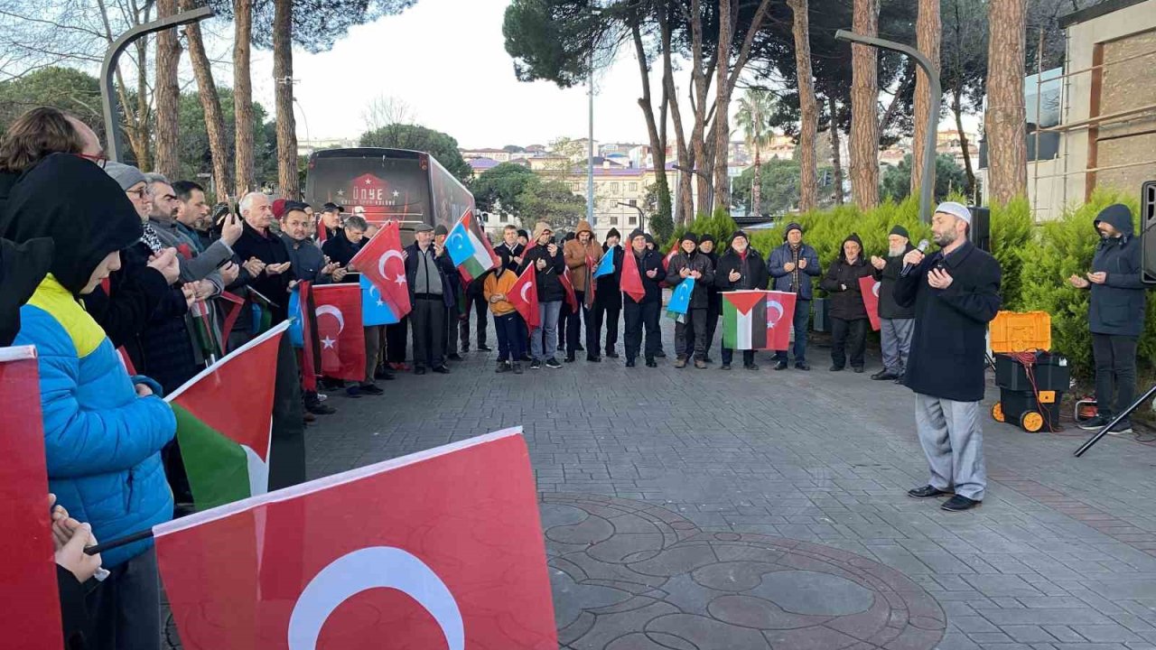 Ordu’da vatandaşlar yeni yılın ilk sabahında Gazze için toplandı