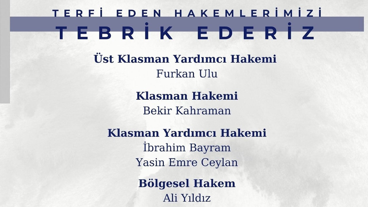 Kayseri Bölgesi’nden 7 futbol hakemi terfi etti