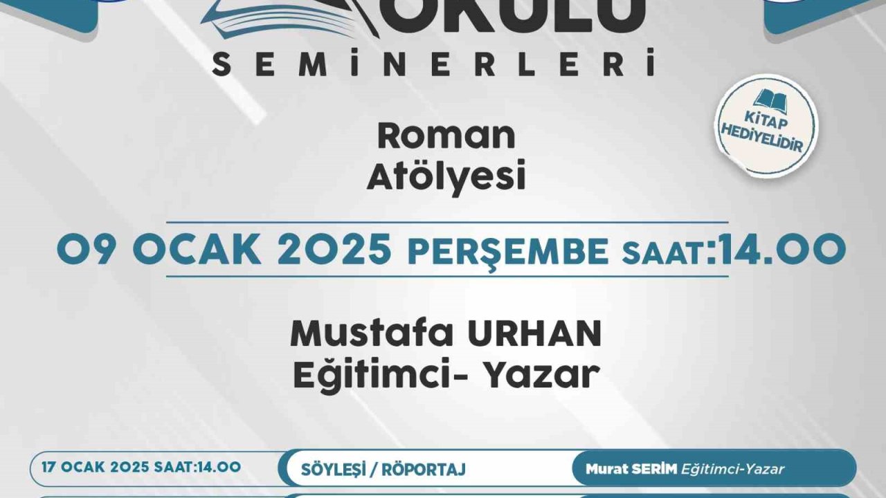 Talas’ın yazar okulu seminerlerinde bu hafta Mustafa Urhan konuk olacak