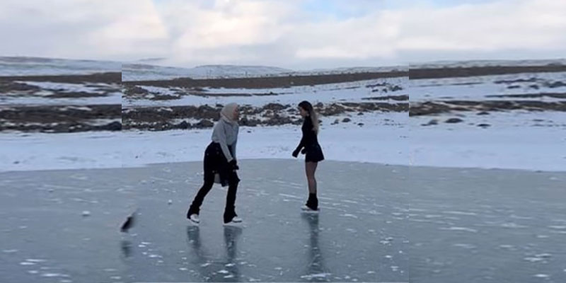 Buz patencilerinin yeni rotası Çıldır Gölü