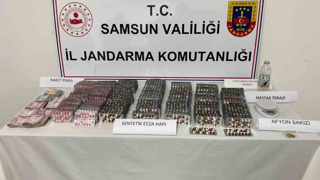 Samsun’da 4 bin 555 adet hapla yakalanan şahıs tutuklandı