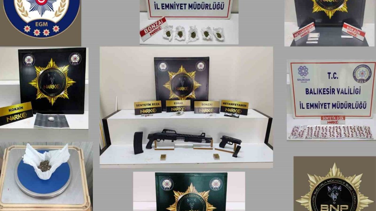 Balıkesir’de 13 şüpheli şahsa uyuşturucu operasyonu