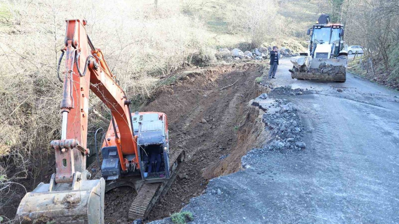 Gölyaka’da heyelan çalışmaları devam ediyor