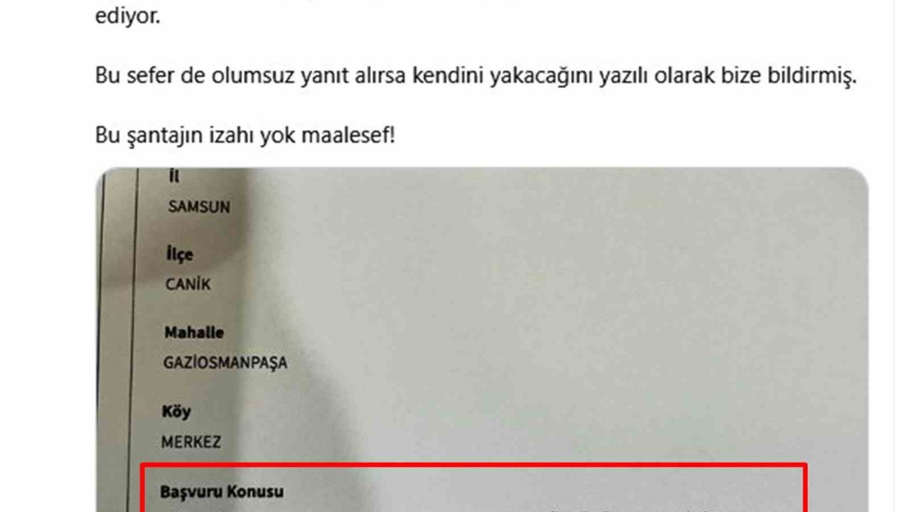 Kaymakam Aydın: "Bu şantajın izahı yok"