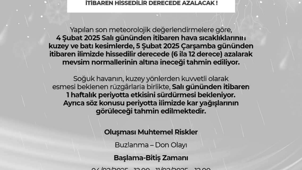 Niğde Valiliği’nden meteorolojik uyarı
