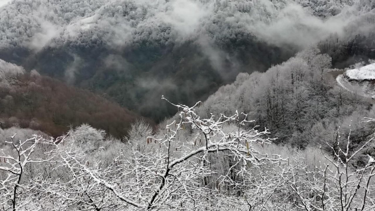 Alaplı’nın Gümeli köyüne mevsimin ilk karı düştü