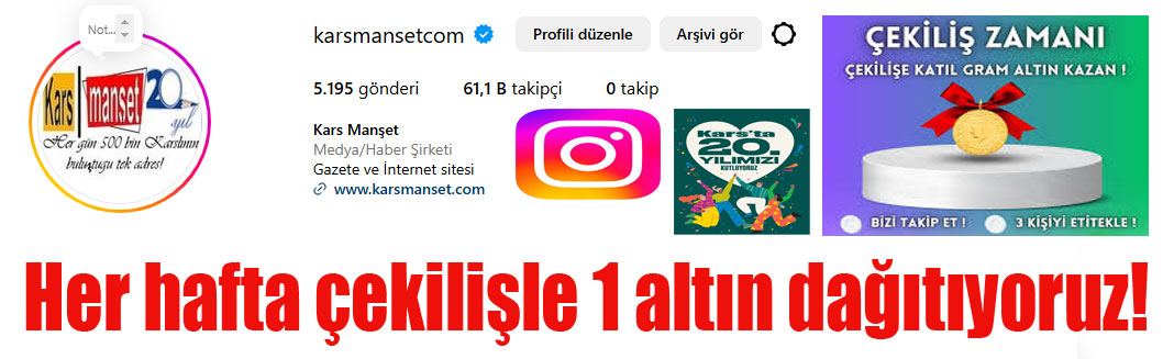Kars Manset’ten 20. Yıla Özel Altın Çekilişi!