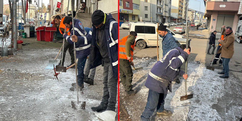 Kars’ta Buz Timleri Gün Boyu Sahada