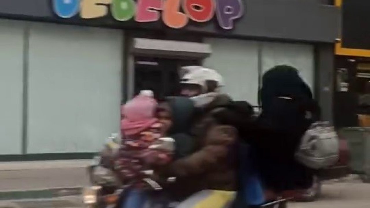 Motosiklete 6 kişi bindiler, adeta ölümle dans ettiler