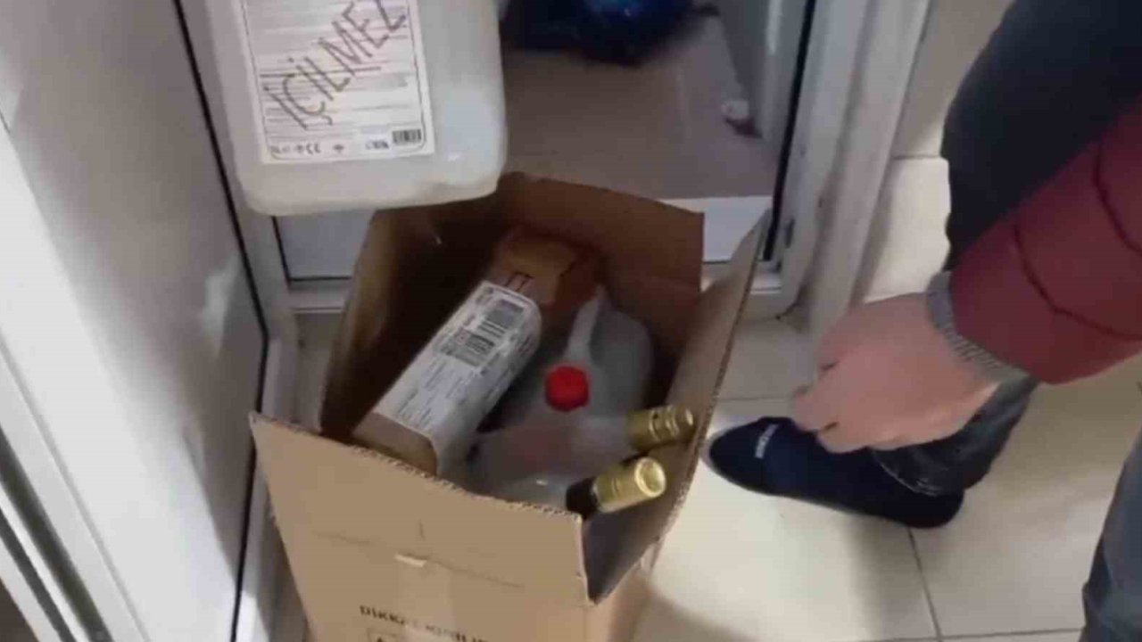 Kayseri’de evinde sahte alkol üreten şüpheli gözaltına alındı