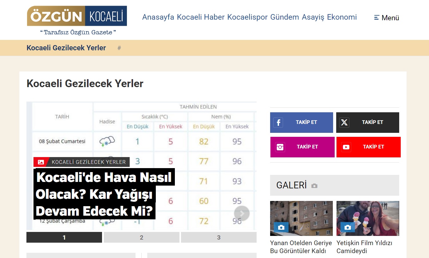 Kocaeli Gezilecek Yerler