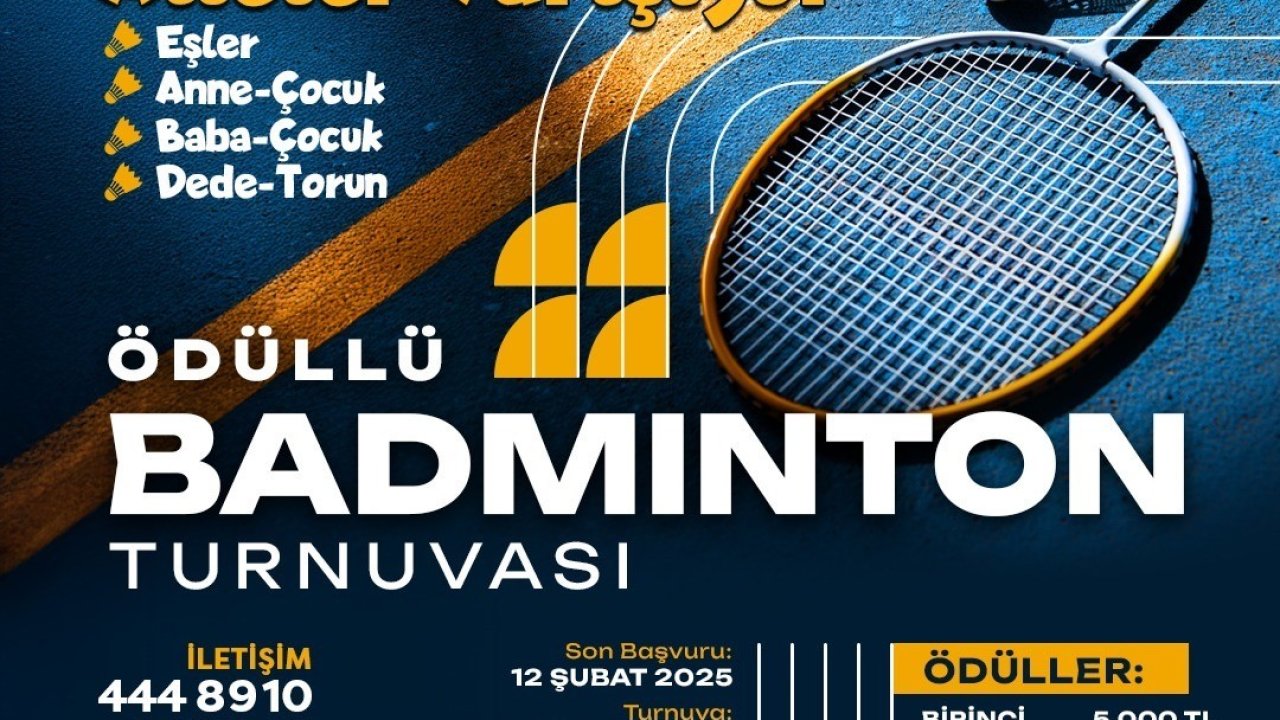 Yeşilyurt Belediyesi’nden ödüllü badminton turnuvası
