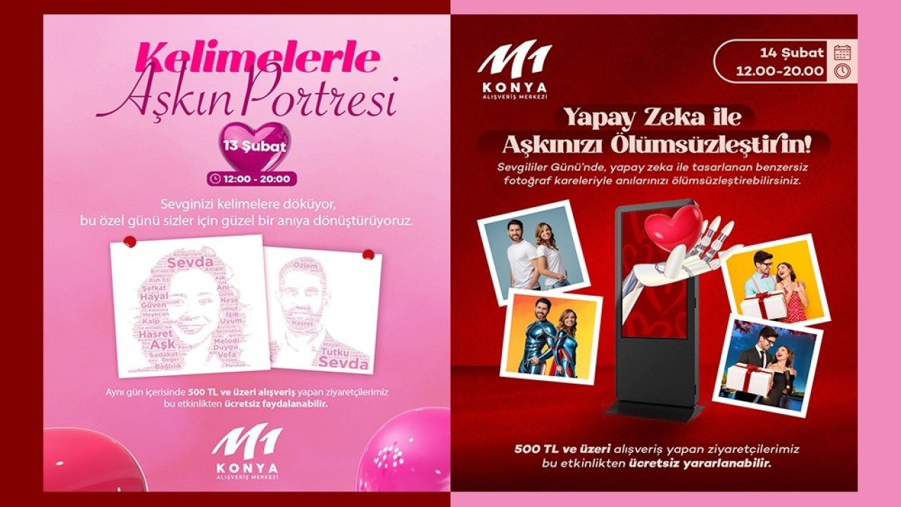M1 Konya AVM’den Sevgililer Günü’ne özel etkinlikler