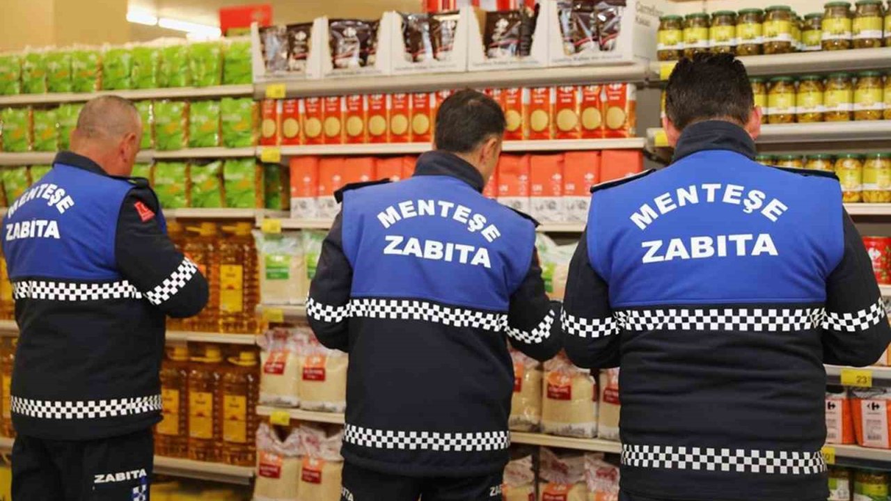 Menteşe Belediyesi zabıta ekiplerinden zincir marketlere denetim
