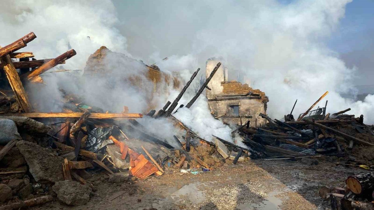 Orman Bölge Müdürlüğü ekipleri köyde daha fazla evin yanmasını önledi