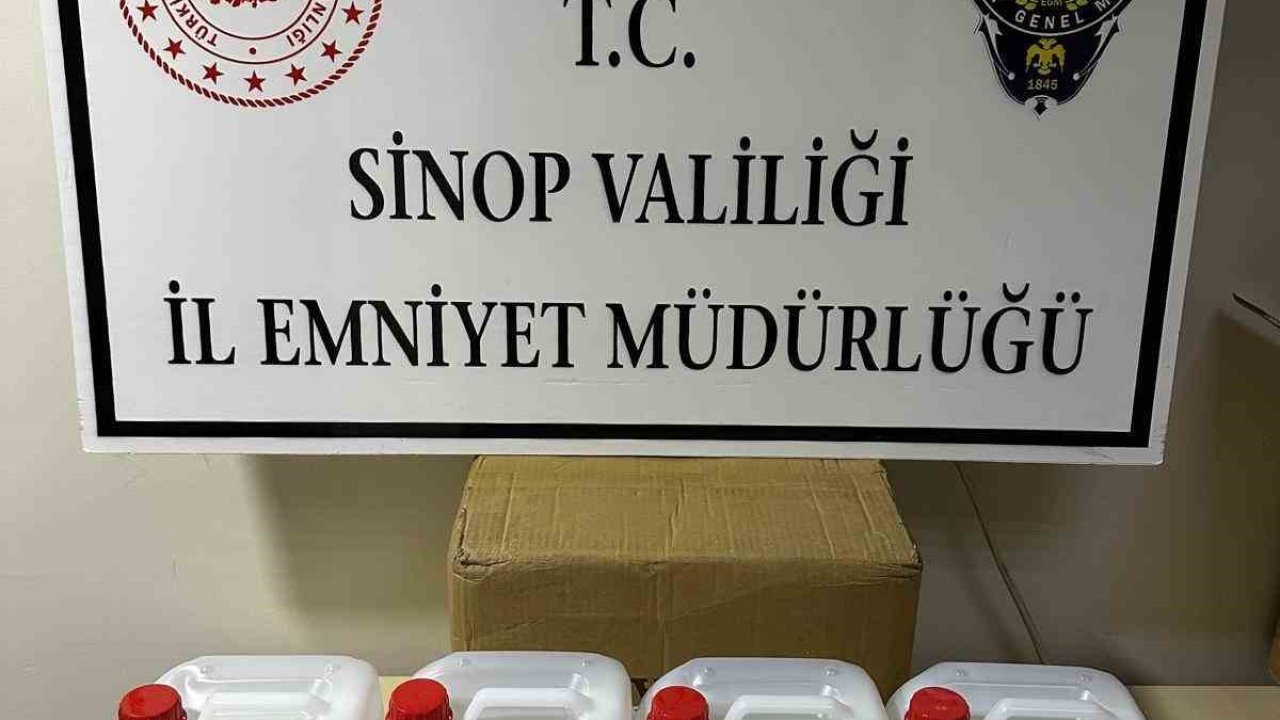 Sinop’ta 20 litre etil alkol ele geçirildi