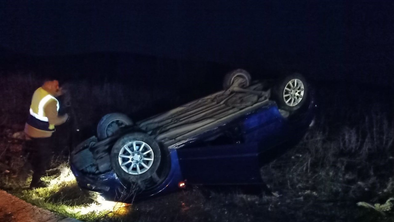 Bilecik’te takla atan otomobilin sürücüsü yaralandı