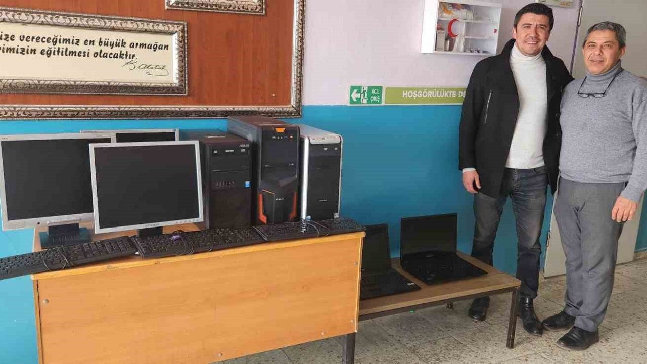 İzmirli hayırseverden Nazilli’deki okula bilgisayar desteği