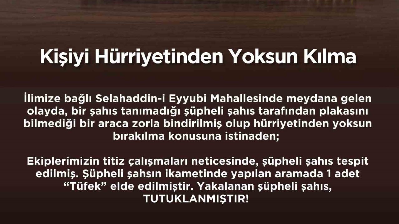 Bingöl’de bir şahsı kaçırmaya çalışan şüpheli tutuklandı