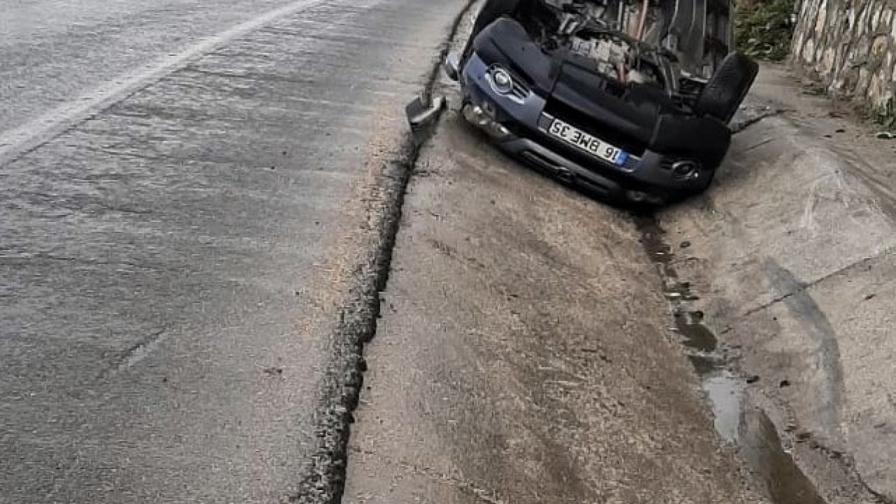 D-650’de otomobil ile çarpışan cip takla attı