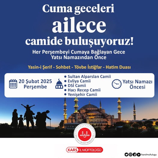 Kars İl Müftülüğü'nden Ailelere Özel Cami Buluşması