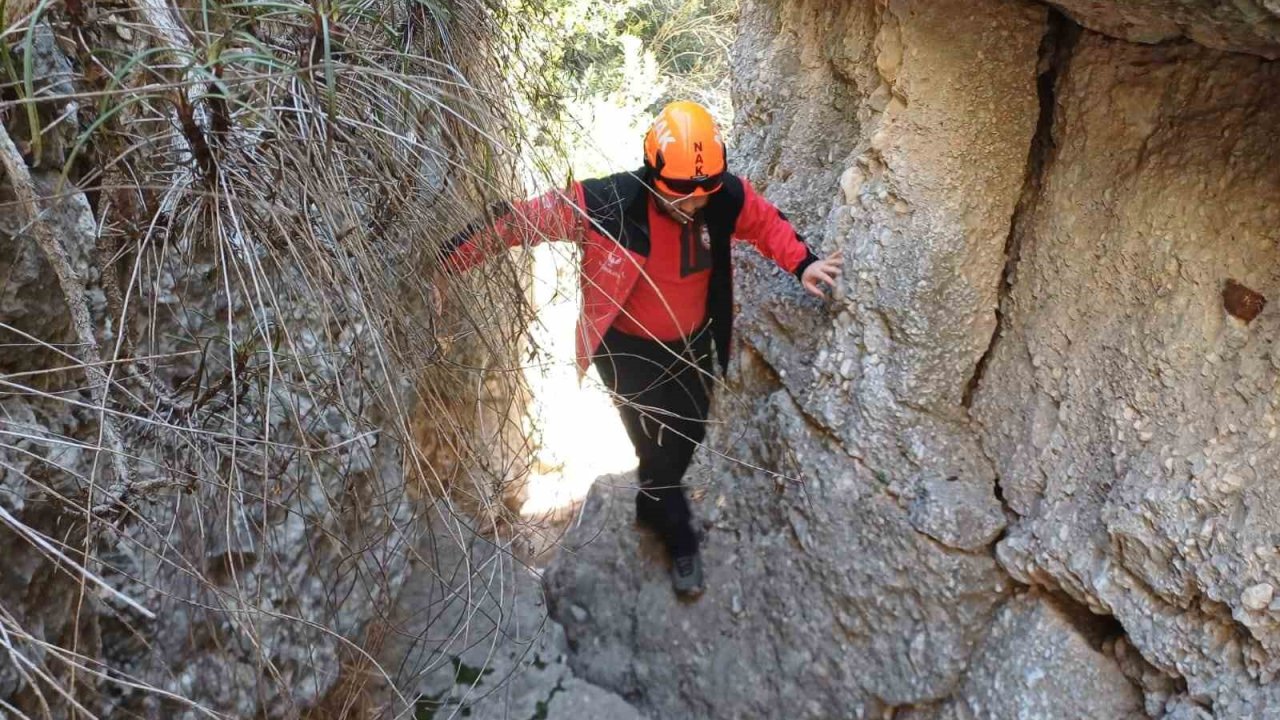Kanyondaki oyuktan gelen köpek sesleri endişelendirdi