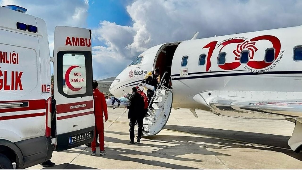 Şırnak’ta 1,5 yaşındaki çocuk ambulans uçakla Ankara’ya sevk edildi