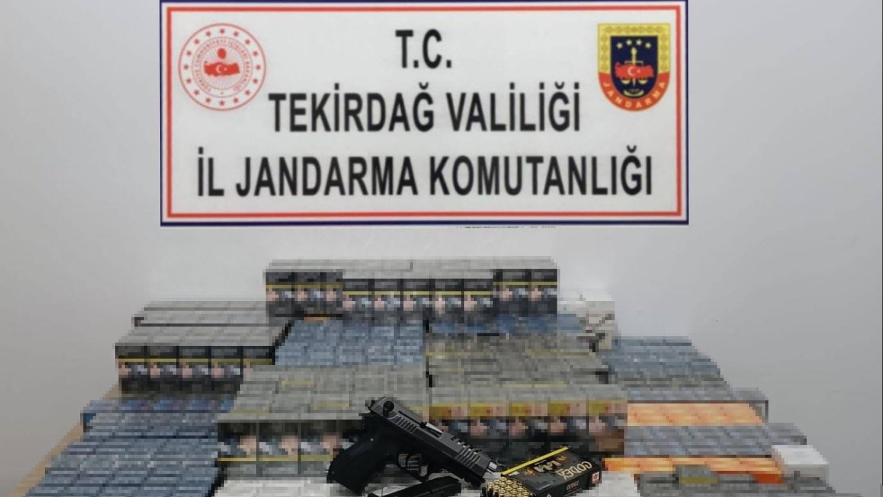 Tekirdağ’da jandarmadan kaçak tütün ve silah operasyonu