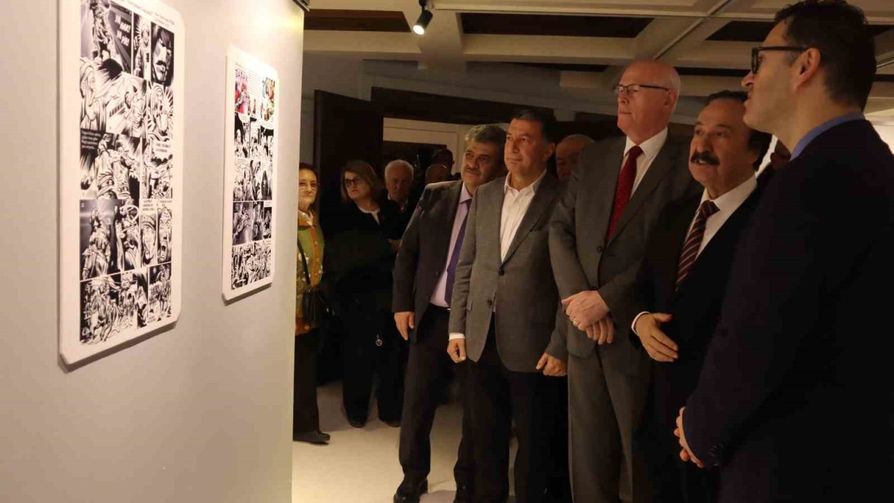 Bahattin Atak’ın "Elinde Fırça, Dilinde Müzik" isimli çizgi roman sergisi açıldı