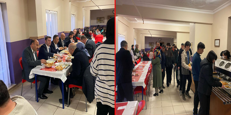 Kars Fen Lisesi Pansiyonunda Protokol Üyeleri Öğrencilerle İftar Yemeğinde Buluştu