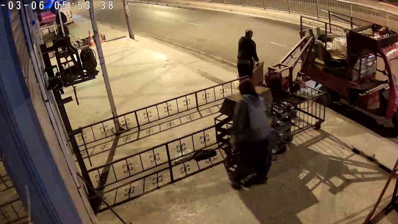 Pendik’te iş yerinden hırsızlık anı kamerada
