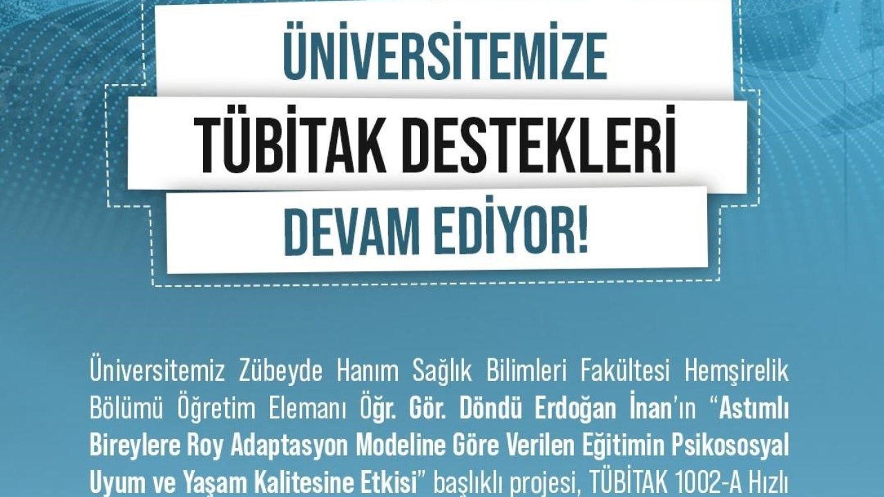 NÖHÜ akademisyeninin astım hastalarının yaşam kalitesini artıracak projesine destek