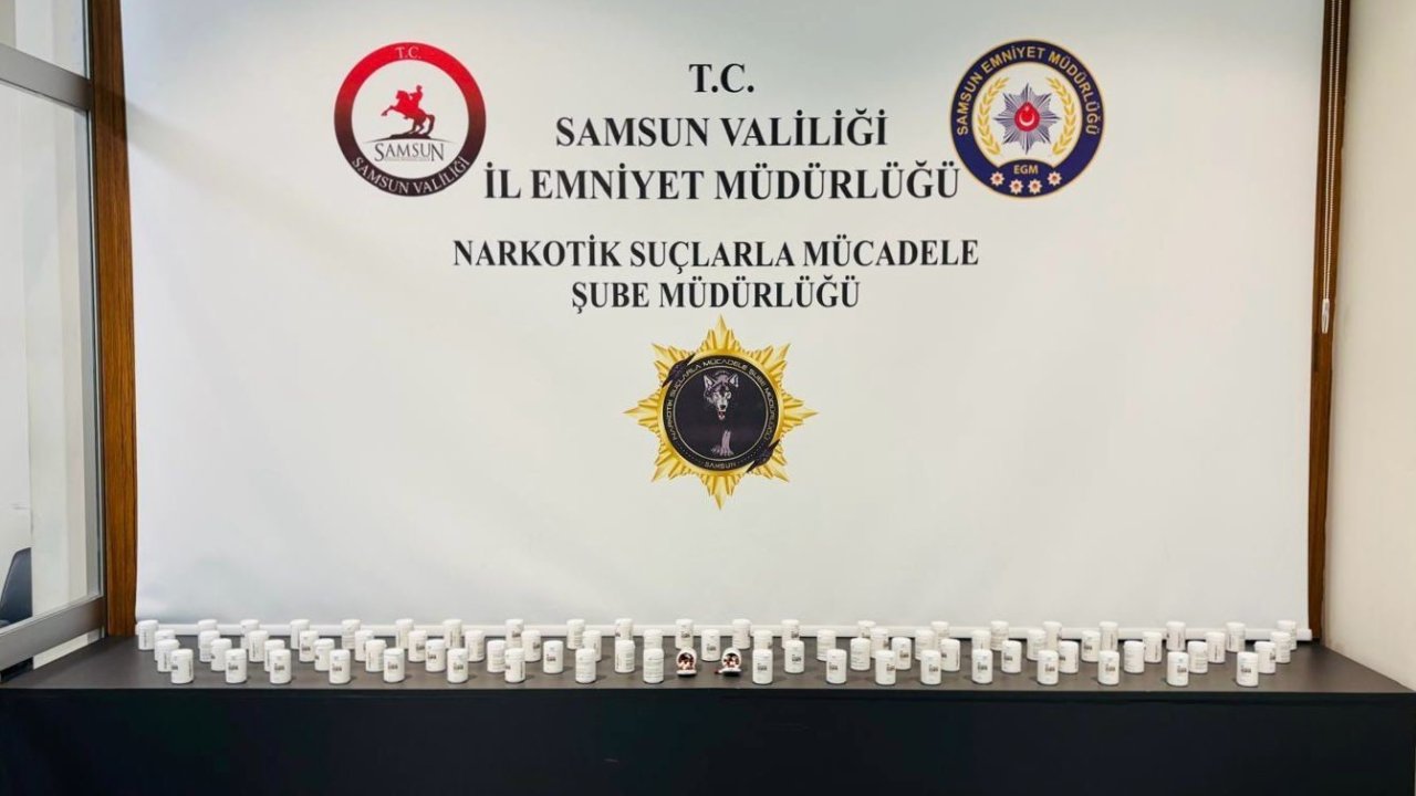 Samsun’da uyuşturucu operasyonu: 8 bin 563 adet sentetik ecza ele geçirildi